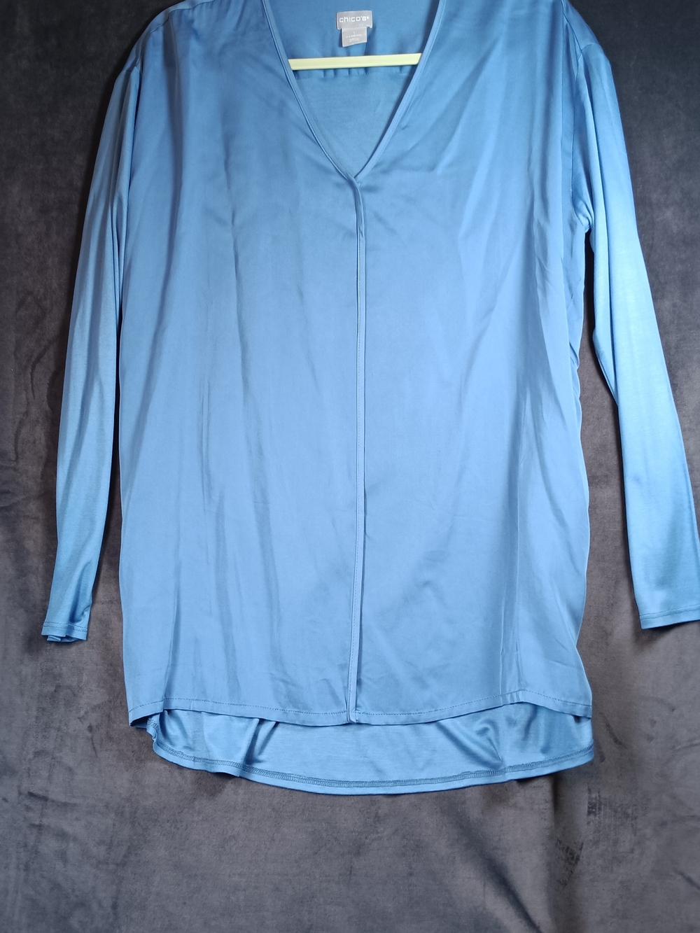 Chico's Light Blue V-Neck Long Sleeve Top